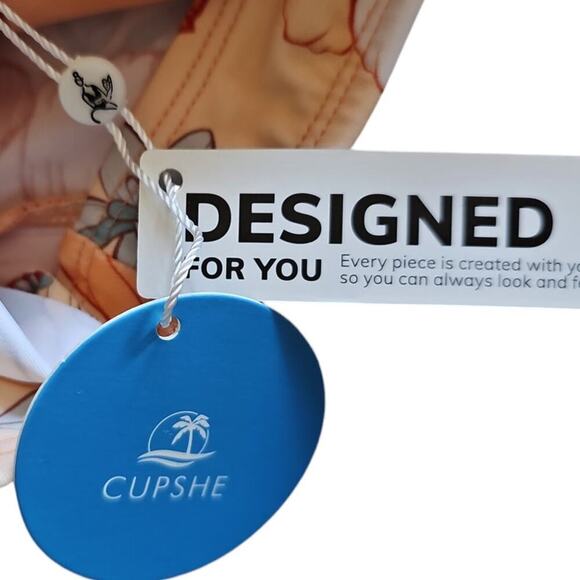 Cupshe Romantic Flower Ruffled One Shoulder One Piece Swimsuit Size S NWT - Picture 9 of 11